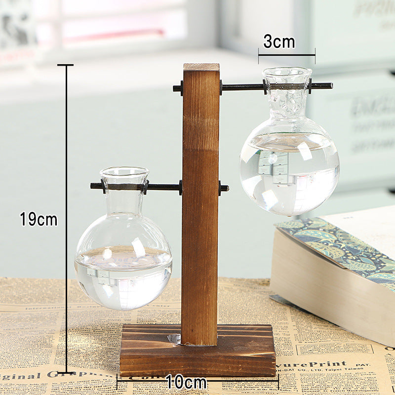 Creative Wooden Hydroponic Glass Vase