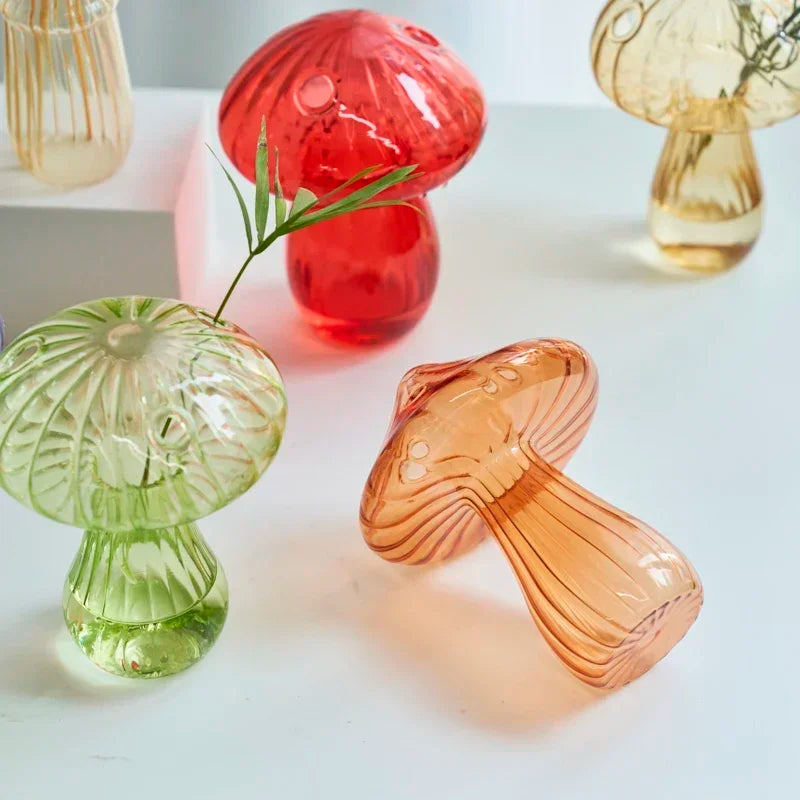 Mushroom Shaped Glass Vase