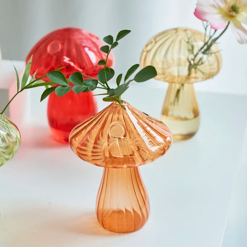 Mushroom Shaped Glass Vase