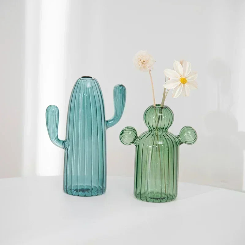 Cactus Shaped Glass Vase