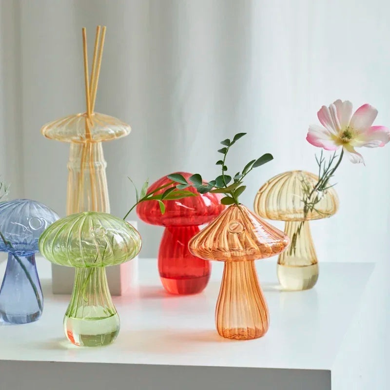 Mushroom Shaped Glass Vase