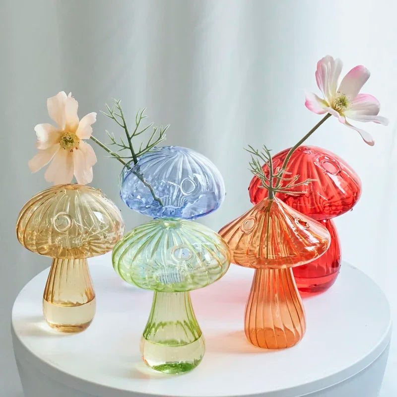 Mushroom Shaped Glass Vase