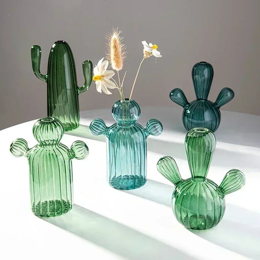 Cactus Shaped Glass Vase