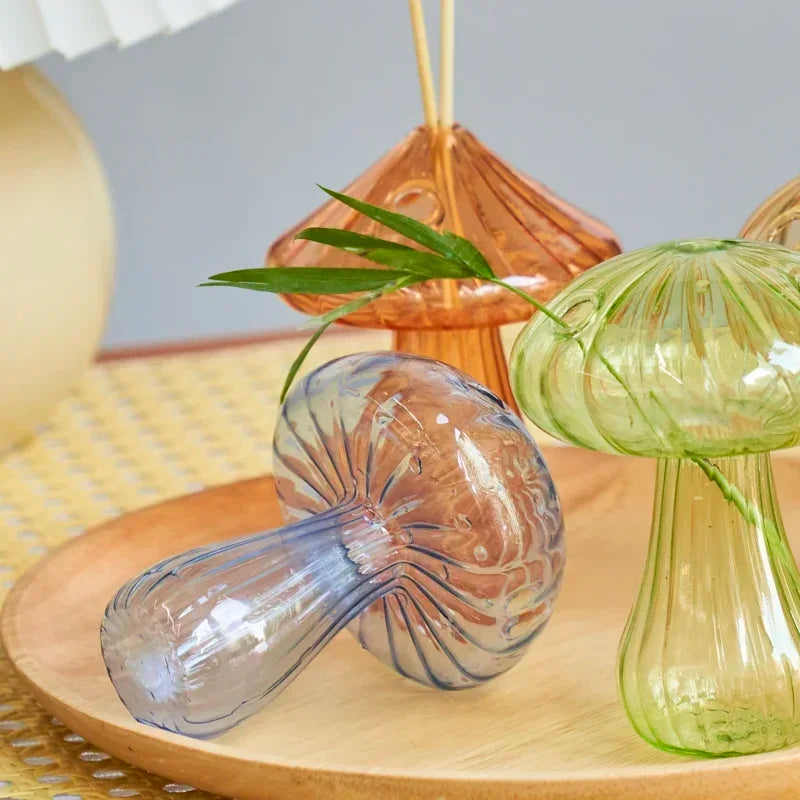 Mushroom Shaped Glass Vase